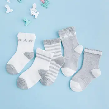 5 Párov Dieťa, Chlapec, Dievča Prekladané Cartoon Bavlnené Ponožky Novorodenca Batoľa, Dieťa Mäkké Roztomilé Ponožky