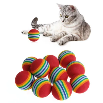 10Pcs Farebné Pet Rainbow Pena Fetch Gule Školenia Interaktívne Psa Zábavné Hračky J78C