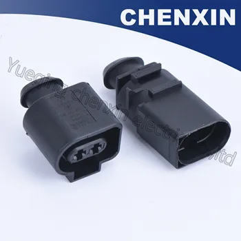 Black 2pin auto nepremokavé auto konektor horn drôt postroj (3.5) muţi a ţeny bývanie zapojte elektrické zapečatené auto kabeláž konektor