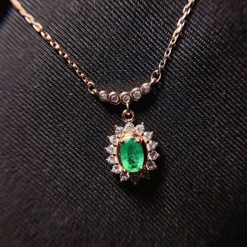 Klasické zelené prírodné emerald kľúčnu kosť náhrdelník pre ženy strieborný prívesok jemné šperky certifikované oválne prírodný klenot darček k narodeninám