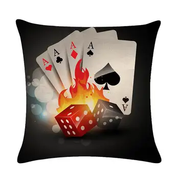 Magic Poker obliečka na Vankúš Bavlnená posteľná Bielizeň Domova Kocky Vankúš 45x45cm Námestie Hodiť Vankúš Na Stoličku Spálne