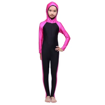 Deti Kapucí Dieťa Dievčatá Islamskej Moslimských Úplné Pokrytie Plavky, plážové oblečenie, Kostýmy z Jedného kusu
