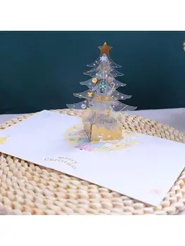 3D Pop-up Vianočný Stromček Hrad Pohľadnice Narodeninové Pohľadnice, Pozvánky 57BB