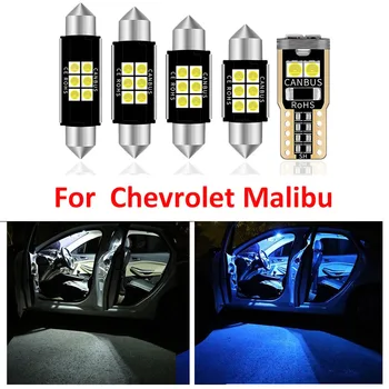 7pcs Biele LED Žiarovky osvetlenie Interiéru Balík Kit Pre Chevy Chevrolet Malibu 2013 Mapa Dome špz Lampa