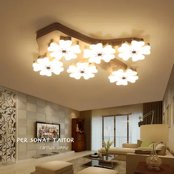 Romantický Akryl stropné svietidlá Slivka kvet obývacia izba led drevo svetlo teplé spálňa post moderné creative móde osvetlenie