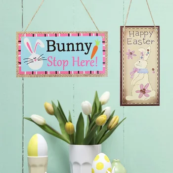 Veľká Noc Bunny Králik Drevená Plaketa Vajcia Kuracie Veľkonočné Dreva Prívesok Domova Deti Darčeky, Narodeninová Párty Dodávky