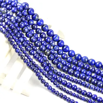 2-20 mm Farbený Farba Modrá Lapis Lazuli Prirodzený Okrúhly Kameň Korálky Pre Šperky, Takže Korálky, Náramky 15