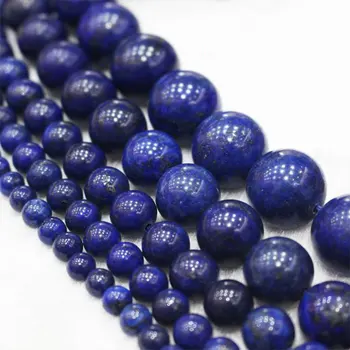 2-20 mm Farbený Farba Modrá Lapis Lazuli Prirodzený Okrúhly Kameň Korálky Pre Šperky, Takže Korálky, Náramky 15