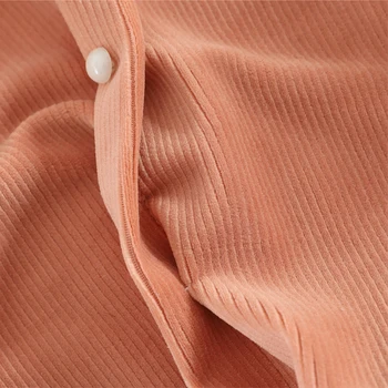 Jar Leto Nové 2020 Ženy Oka Menčester Patchwork Krátke Elegantné Topy Prehrabať tvaru Svetlice Rukáv Slim Sladké Košele Pre Ženy