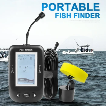 Erchang XF02 Prenosné Ryby finder 9 M, Vodič Echo Sirény Alarmu 0.6-100m Hĺbky Fishfinder Snímača Snímač Sonar Pre Rybolov