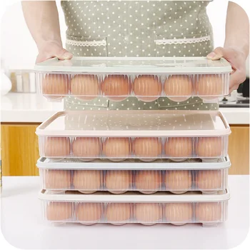 Veľká Veľkosť Jednovrstvové Vajcia Políčko Kôš Organizátor Plastové Vajíčko Potravín Kontajner Úložný Box Domácej Kuchyni Transparentné Prípade Vajcia Box