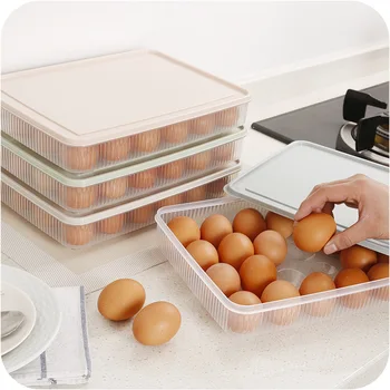 Veľká Veľkosť Jednovrstvové Vajcia Políčko Kôš Organizátor Plastové Vajíčko Potravín Kontajner Úložný Box Domácej Kuchyni Transparentné Prípade Vajcia Box