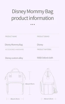 Disney Detské Plienkové Multifunkčné Veľkú Kapacitu Baby Kočík Izolačné Tašky Matka Dieťa Skladovanie Taška Na Plienky Batoh Mama