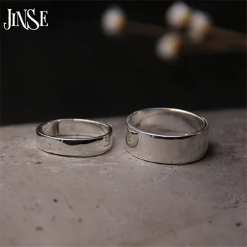JINSE 2017 Hladké Pár Nastaviteľné Zásnubné Prstene Reálne S999 Mincový Striebro Krúžok Jemné Šperky Veľkoobchod Pre Mužov, Ženy