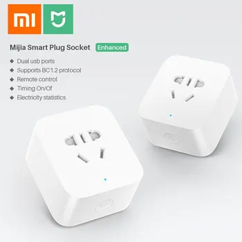Xiao Mijia Smart wifi Zástrčky Enhanced Dual USB Rýchlo Nabíjačka Časovač Nastavenie Elektriny štatistiky Bezdrôtové APLIKÁCIE Ovládanie