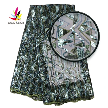 Tylu Sequin Textílie, Čipky Flitrami Smaragdovo Zelená Francúzsky Afriky Nigérijský Najnovšie Dizajn, Vysoká Kvalita Tylu 2020 Pre Postupnosť Šaty