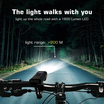 USB Bicykli Svetlá 6400mAh ako Power Bank Požičovňa Ľahké Nepremokavé MTB Cyklistické Svetlometu Vstavané NCR18650 S Voliteľným Zadné Svetlo