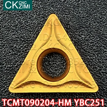 TCMT090204-HM YBC251 TCMT(1.8)(1.5)1-HM YBC251 Karbidu Vložky dreva Otáčania Nástroja Sústruh mechanické Nástroj CNC Fréza TCMT pre oceľ