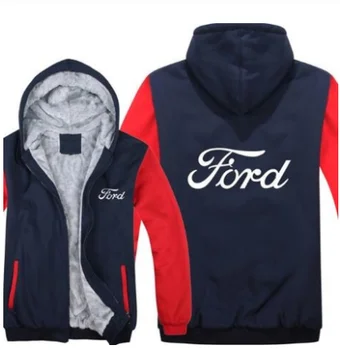 2020New Vysokej kvality Ford Mikiny Bundy Zimné Muži Móda Bežné Vlna Podšívka Fleece Ford Mikiny Pulóver Muž Kabát