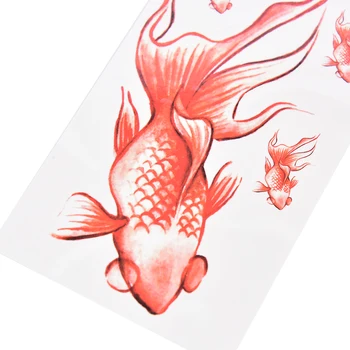 Nepremokavé Dočasné Tetovanie flash tetovanie falošné tetovanie pre dievčatá, ženy, zlaté ryby plávanie rybka tatto nálepky
