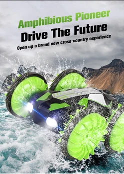 NOVÉ 2.4 GHz 4WD Nepremokavé Ochranu Dvojité Bočné Obojživelné RC Kúsok Off-zaťaženie Auto zem-Voda Jednotka 360 Stupňov v Pohode Otáčania hračky