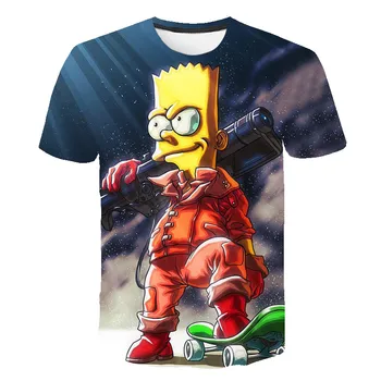 2021 nové pánske 3D T-shirt Simpsonovci cartoon T-tričko krátky rukáv tričko býval na ulici chlapec dievča xxs-6xl