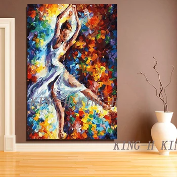 Údaje nôž maľovanie tanec balet girl obrázok maľovanie ručne maľované steny umenie na plátne obývacia izba ozdobou domácnosti