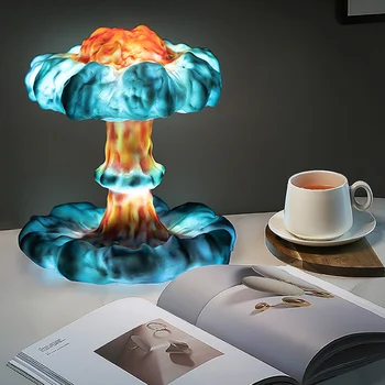 3D Jadrovom Výbuchu Hríb Nočné Svetlo Nabíjania cez USB Multi-farebné Stmievateľné Lampa Ochrana Očí Stolná Lampa Led Nočné Osvetlenie