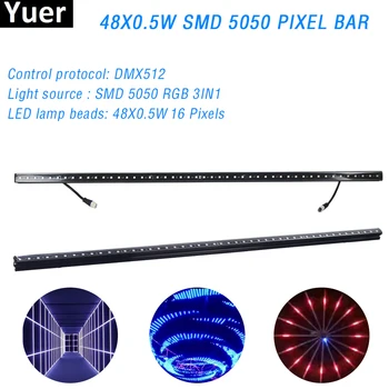 RGB 3IN1 Vodotesný LED PIXEL BAR Svetlo 48x0.5W SMD Pásky Svetlo DMX 512 Artnet Ovládanie DJ, Disco Stage Strany Par svetelný Efekt