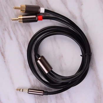 Dual Y Audio Jack pre Slúchadlá Splitter Kábel 3,5 mm Samec Na 2RCA Muž kábel Kábel Adaptéra Zlaté Slúchadlo pre Slúchadlá konektor pre Slúchadlá
