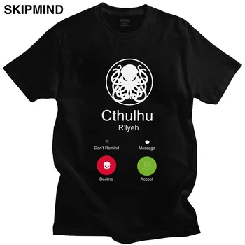 Funny Call Of Cthulhu T Shirt pre Mužov, Pre-zmenšiť Bavlna Fashion T-shirt Krátke Rukávy R'lyeh Octopus Tee Top Vybavené Oblečenie