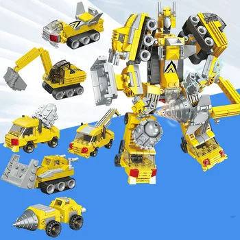 471PCS+ 6 V 1 Multi-Creative Transformation Stavebné Bloky, Dopravné Vozíky, Deformácie Robot Modelu Vozidla Akcie Obrázok Hračky