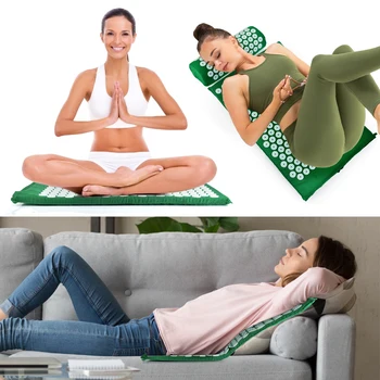 Akupunktúra Spike Masáž Yoga Mat s Vankúš Zmierniť Krku Masáž Vankúš Akupresúra Mat Zmierniť Stres Bolesť Relax