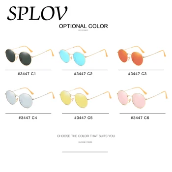 Ženy 2017 Polarizované Okuliare Kovové Oválne Slnečné Okuliare, Rám Ženské Okuliare Módne Zrkadlo Vintage Kolo UV400 Farebné slnečné Okuliare