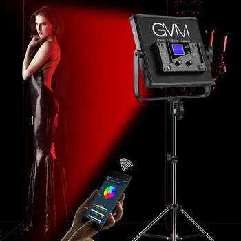 GVM RGB LED Video Studio Osvetlenie Fotografické 2-Svetlá Auta 50W 384 Korálky Fill Light Panel Bezdrôtového APP Remote s Kabelka 50RS