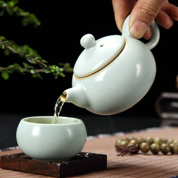 Ru pece Kung Fu čaj nastaviť kanvicu čaju misy pohár nastaviť ľadová glazúra zelená čajový obrad jednoduchý domov čaj darček