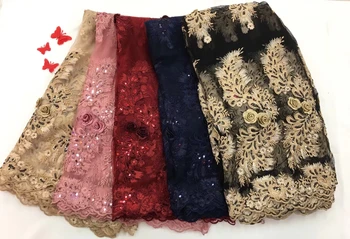Francúzsky-Krajky-Textílie-2018-High-Quality-Vyšívané čipky Francúzsko Oka Textílie, Čipky Nigérijský Guipure Kábel Čipkou Trim Šaty R14