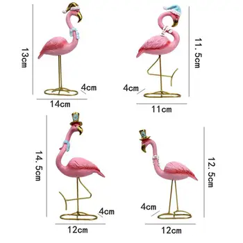 NOVÉ Ružové Nordic Simulácia Flamingo Domáce Dekorácie, Ručne vyrobené Živicové Železa Flamingo Dvore Ornament Svadobný Obchod Záhrada Dekor 35p