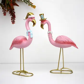 NOVÉ Ružové Nordic Simulácia Flamingo Domáce Dekorácie, Ručne vyrobené Živicové Železa Flamingo Dvore Ornament Svadobný Obchod Záhrada Dekor 35p