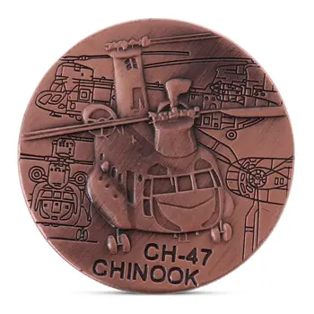 4cm Zliatiny Zinku Chinook CH-47 Vrtuľník Pamätné Mince Kolekcie Darček, Suvenír