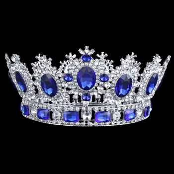 Luxus Crystal Nevesta Tiara Koruny Ženy Kráľovná Diadem kruhu Svadobné Tiaras a Koruny, Vlasy, šperky Sprievod headdress