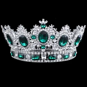 Luxus Crystal Nevesta Tiara Koruny Ženy Kráľovná Diadem kruhu Svadobné Tiaras a Koruny, Vlasy, šperky Sprievod headdress