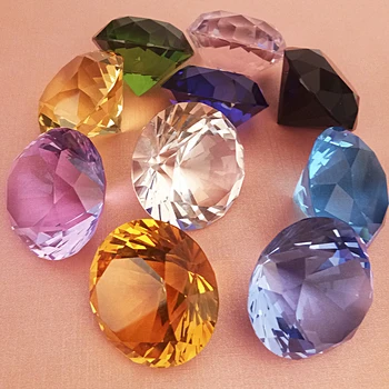 1pc Mix Farieb Skla, Kryštálu, Diamanty Paperweight Dekoratívne Tvárou Crystal Na Svadobný Stôl Dekorácie