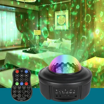 Farebné Hviezdne Nebo Vodoznak Projektor Blueteeth USB Prehrávač Hudby Nočné Svetlo Romantický Projekčnej Lampy Darček k Narodeninám
