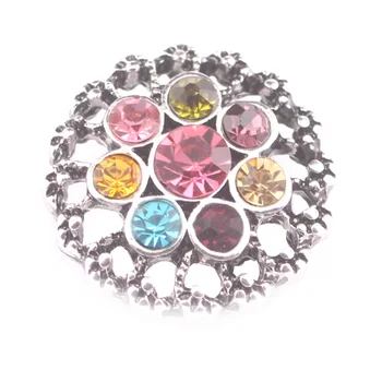 10Pcs/veľa Snap Crystal Kvet Tlačidlo Náramok Bangles Fit DIY 18 mm Modul Tlačidiel Kúzlo Náramky Šperky