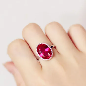 Rose Červený Kameň Opál Prstene pre Ženy Ornament Luxusné Oválne Geometrické Veľký Kruh Vysokej Kvality Cubic Zirconia Vintage Prsteň, Šperky