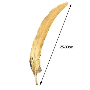 25-30 CM, jednostranný sprej zlaté pierko vtáka chvost vlasy svadobné dekorácie pierko remeslá