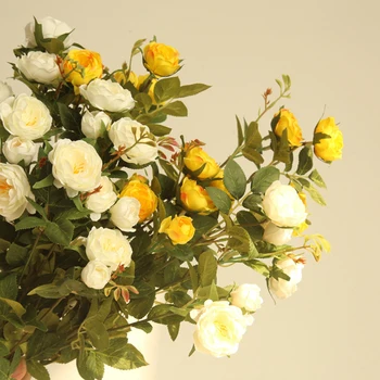 50 Čaj Umelé Ruže Kvet Svadobné Dekorácie Drží Kvetiny Cesty Vedú Hodváb Falošné Kvety Strany Domácej Záhrade DIY Flores