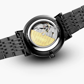 Nové GUANQIN Black Watch Človek Luxus, Automatické Mechanické náramkové hodinky 9,5 mm Hrúbka Muž Hodiny s Nástrojom Podpory Drop Shipping