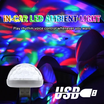 Usb Mini Led Disco ic Svetlo Loptu Prenosné Karaoke Party Dekor Lampa Dj Stage Bar S Android Mic-Usb Adaptér Farebné Fáze LED
